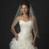 Single Layer Fingertip Bridal Wedding Veil w/ Rhinestone & Crystal Beaded Edge Bridal Wedding Veil 2078
