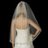 Single Layer Fingertip Bridal Wedding Veil w/ Rhinestone & Crystal Beaded Edge Bridal Wedding Veil 2078