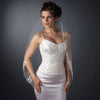 Single Layer Fingertip & Cathedral Length Scalloped Floral Embroidered Edge with Bugle Beads & Sequins Bridal Wedding Veil 2129 1F Also available in Cathedral