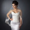 Single Layer Fingertip & Cathedral Length Scalloped Floral Embroidered Edge with Bugle Beads & Sequins Bridal Wedding Veil 2129 1F Also available in Cathedral