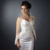 Single Layer Fingertip & Cathedral Length Scalloped Floral Embroidered Edge with Bugle Beads & Sequins Bridal Wedding Veil 2129 1F Also available in Cathedral