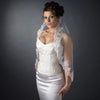 Single Layer Fingertip Length Scalloped Floral Embroidered Edge with Bugle Beads & Pearls Bridal Wedding Veil 2138 1F