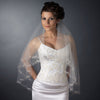 Double Layer Fingertip Length Cut Edge with Embroidered Flowers, Bugle Beads & Sequins Bridal Wedding Veil 2209 F