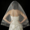 Double Layer Fingertip Length Cut Edge with Embroidered Flowers, Bugle Beads & Sequins Bridal Wedding Veil 2209 F