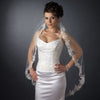 Single Layer Fingertip Length Floral Embroidered Edge with Pearls Bridal Wedding Veil 2237 1F