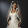 Single Layer Fingertip Length Floral Embroidered Edge with Pearls Bridal Wedding Veil 2237 1F