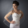 Single Layer Fingertip Length Cut Edge with Pearls, Rhinestones, Bugle Beads & Sequins Bridal Wedding Veil 2499 1F