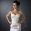 Single Layer Fingertip Length Cut Edge with Pearls, Rhinestones, Bugle Beads & Sequins Bridal Wedding Veil 2499 1F
