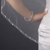 Single Layer Fingertip Length Cut Edge with Pearls, Rhinestones, Bugle Beads & Sequins Bridal Wedding Veil 2515 1F