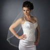 Single Layer Fingertip Length Cut Edge with Rhinestones, Bugle Beads & Sequins Bridal Wedding Veil 2526 1F
