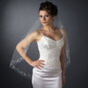 Single Layer Fingertip Length Cut Edge with Floral Vine Embroidery, Bugle Beads & Sequins Bridal Wedding Veil 2537 1F
