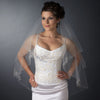Double Layer Fingertip Length Cut Edge with Floral Embroidery, Bugle Beads & Sequins Bridal Wedding Veil 2541 F