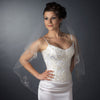 Double Layer Fingertip Length Cut Edge with Floral Embroidery, Bugle Beads & Sequins Bridal Wedding Veil 2541 F