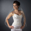 Single Layer Fingertip Length Cut Edge with Floral Embroidery, Pearls, Bugle Beads & Sequins Bridal Wedding Veil 2544 1F