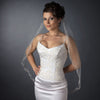 Single Layer Fingertip Length Cut Floral Swirl Embroidered Edge with Sequins Bridal Wedding Veil 2563 1F