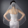 Single Layer Fingertip Length Beaded Edge with Bugle Beads & Swarovski Crystals Bridal Wedding Veil 2592 1F