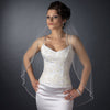 Single Layer Fingertip Length Beaded Edge with Bugle Beads & Swarovski Crystals Bridal Wedding Veil 2592 1F