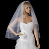 Bridal Wedding Veil 2824 White - Fingertip Swarovski Crystal & Rhinestone Edge (30" x 36"long)