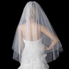 Bridal Wedding Veil 2824 White - Fingertip Swarovski Crystal & Rhinestone Edge (30" x 36"long)