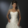 Bridal Wedding Veil 2824 White - Fingertip Swarovski Crystal & Rhinestone Edge (30" x 36"long)