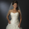 Bridal Wedding Veil 2824 White - Fingertip Swarovski Crystal & Rhinestone Edge (30" x 36"long)