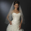 Bridal Wedding Veil 2824 White - Fingertip Swarovski Crystal & Rhinestone Edge (30" x 36"long)