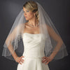 Bridal Wedding Veil 2824 White - Fingertip Swarovski Crystal & Rhinestone Edge (30" x 36"long)