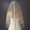 Bridal Wedding Veil 2824 White - Fingertip Swarovski Crystal & Rhinestone Edge (30" x 36"long)