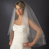 Bridal Wedding Veil 2824 White - Fingertip Swarovski Crystal & Rhinestone Edge (30" x 36"long)