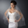Double Tier Fingertip Length Bridal Wedding Veil with Swarovski Crystal Edge Accent 294