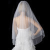 Double Tier Fingertip Length Bridal Wedding Veil with Swarovski Crystal Edge Accent 294