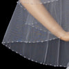Double Tier Fingertip Length Bridal Wedding Veil with Swarovski Crystal Edge Accent 294