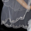 Bridal Wedding Veil 2953 White Silver - Embroidered Edge Fingertip Waltz (36" x 41)