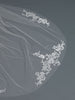 Single Layer Bridal Wedding Cathedral Veil Accented w/ Embroidered Lace & Rhinestones Veil 3434 1C