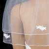 2 Layer 20" and 22" Embroidered Shoulder Length Bridal Wedding Veil 510
