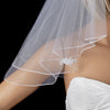 2 Layer 20" and 22" Embroidered Shoulder Length Bridal Wedding Veil 510