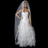 Intricate Single Layer Bridal Wedding Veil with Flower Embroidery Edge 591