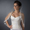 Intricate Single Layer Bridal Wedding Veil with Flower Embroidery Edge 591