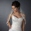 Intricate Single Layer Bridal Wedding Veil with Flower Embroidery Edge 591