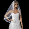 Intricate Single Layer Bridal Wedding Veil with Flower Embroidery Edge 591