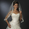 Intricate Single Layer Bridal Wedding Veil with Flower Embroidery Edge 591