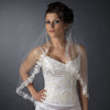 Intricate Single Layer Bridal Wedding Veil with Flower Embroidery Edge 591