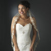 Intricate Single Layer Bridal Wedding Veil with Flower Embroidery Edge 591