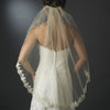 Intricate Single Layer Bridal Wedding Veil with Flower Embroidery Edge 591
