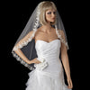 Intricate Single Layer Bridal Wedding Veil with Flower Embroidery Edge 591