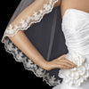 Intricate Single Layer Bridal Wedding Veil with Flower Embroidery Edge 591
