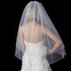 Exquisite Elbow Length Bridal Wedding Veil with Sequins & Bugle Beaded Edge in White or Ivory 643