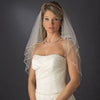 Exquisite Elbow Length Bridal Wedding Veil with Sequins & Bugle Beaded Edge in White or Ivory 643