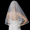 Bridal Wedding Double Layer Elbow Length Ribbon Edge Bridal Wedding Veil 947