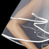 Bridal Wedding Double Layer Elbow Length Ribbon Edge Bridal Wedding Veil 947